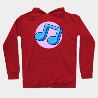 Colorful Music Note Cartoon Vector Icon Illustration (2) Hoodie